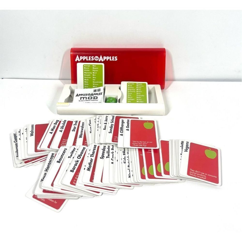 Apples to Apples Game Mod Travel Card Game Red Storage Case Handheld Mattel